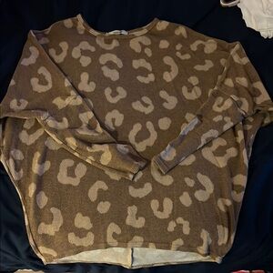 Brown and Cream Leopard Print long sleeve